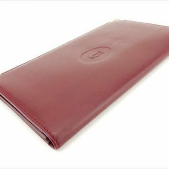 Cartier Wallet Purse Mastline Red Gold Woman unisex Authentic Used T7080 - Picture 5 of 8